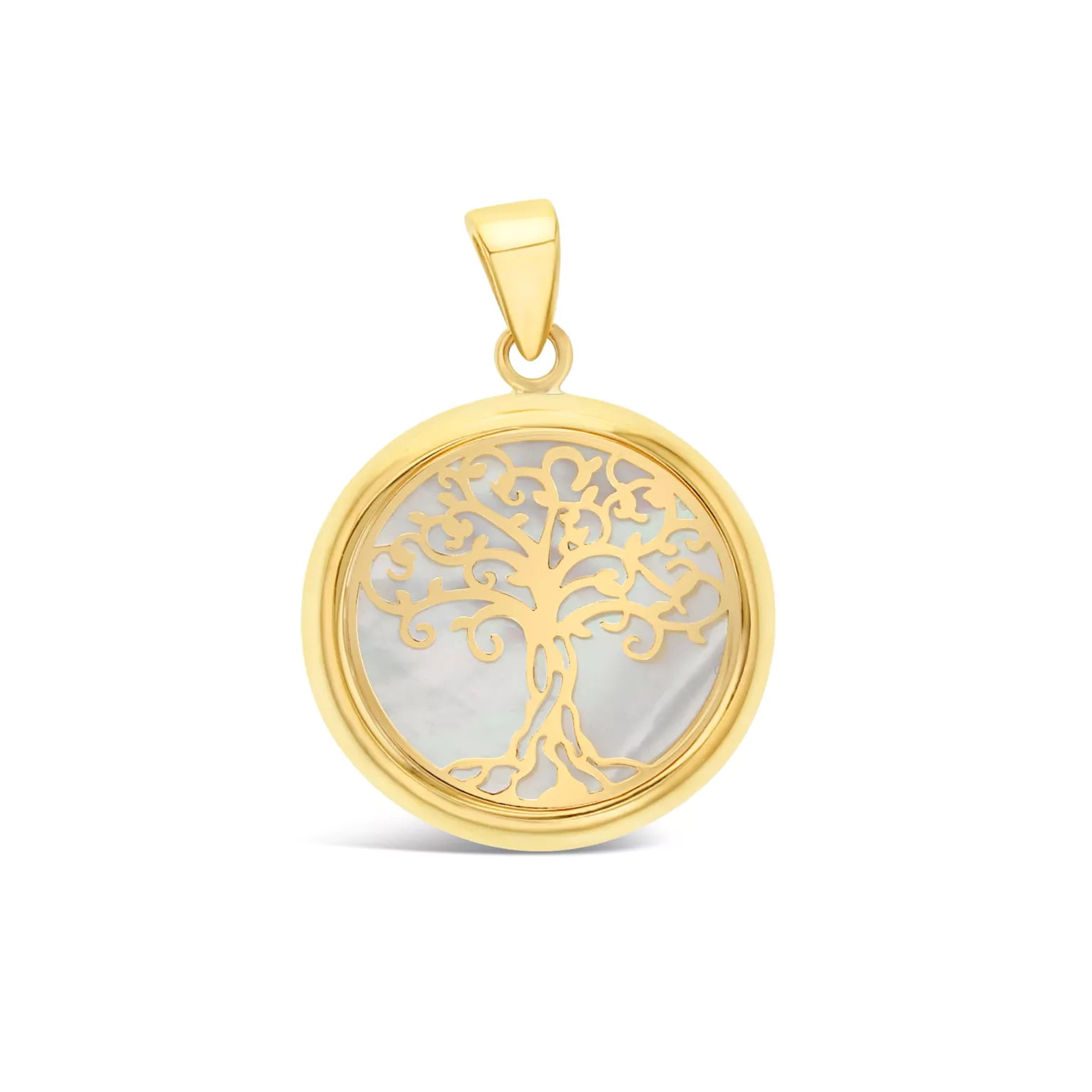 Gold Tree of Life Pendant with Mother-of-Pearl